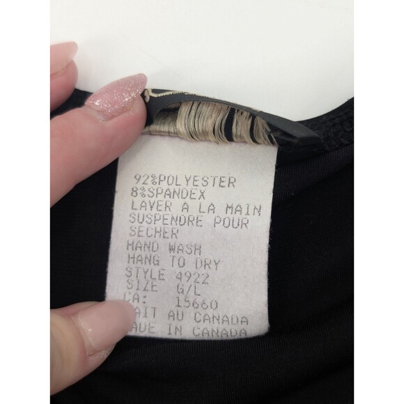 Bali Vintage Rouged Black Sweetheart Neck Sleeveless Stretch Blouse Size Large - Picture 6 of 7